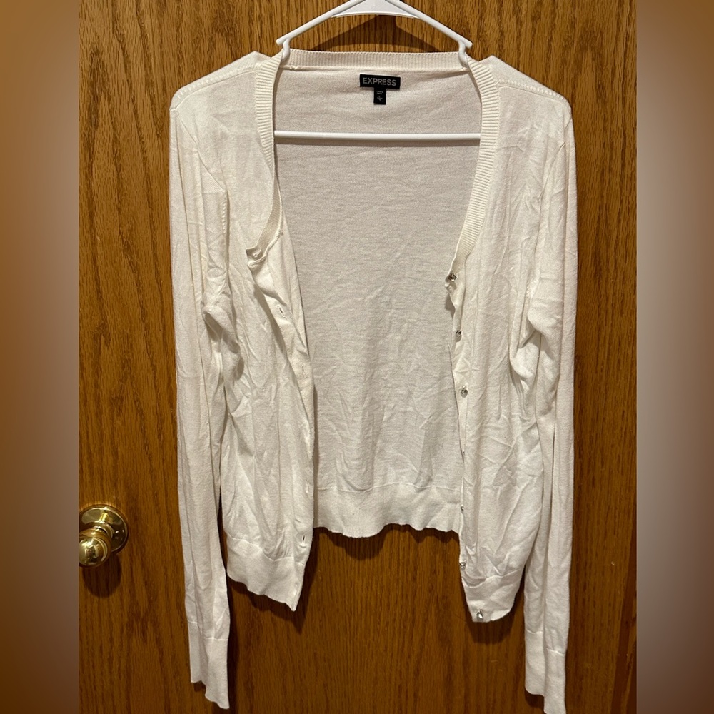 Express white cardigan